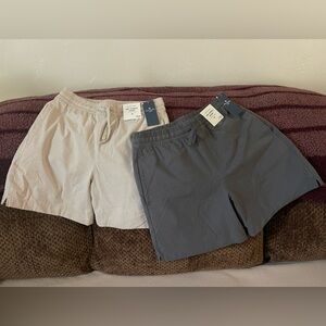 Abercrombie Kids Athletic Shorts - Gray and Cream